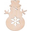 ČistéDrevo Drevená vianočná výzdoba - snehuliak