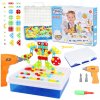 KIK KX7838 Mozaika dětské puzzle plastové bloky + šroubovák