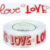 Stuha saténová biela LOVE 2,5 cm / 1 m
