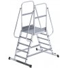 Hliníkový podestový rebrík ,obojstranne pochôdzny, pojazdný EUROKRAFTpro