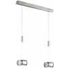 FISCHER & HONSEL LED závesné svietidlo Colette, 2-plameňové chróm/nikel - 60989