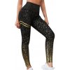 Dámske Športové legíny Fitness Black-gold - M (MEDIUM)