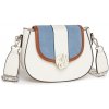 Dámska crossbody kabelka s menčestrovou chlopňou Miss Lulu - modrá a béžová