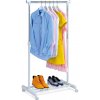 Autronic ABD-1210 WT Stojan na šaty jednoramenný, s odkladačom, biela farba, kov / plast, chróm
