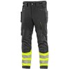 Pánske pracovné nohavice s reflexnými pásmi CXS NAOS čierno-žlté Hi-Viz, veľ. 50