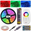 SET LED pásik RGB 5050 farebný napájací zdroj + diaľkový ovládač 8M 12V PREMIUM