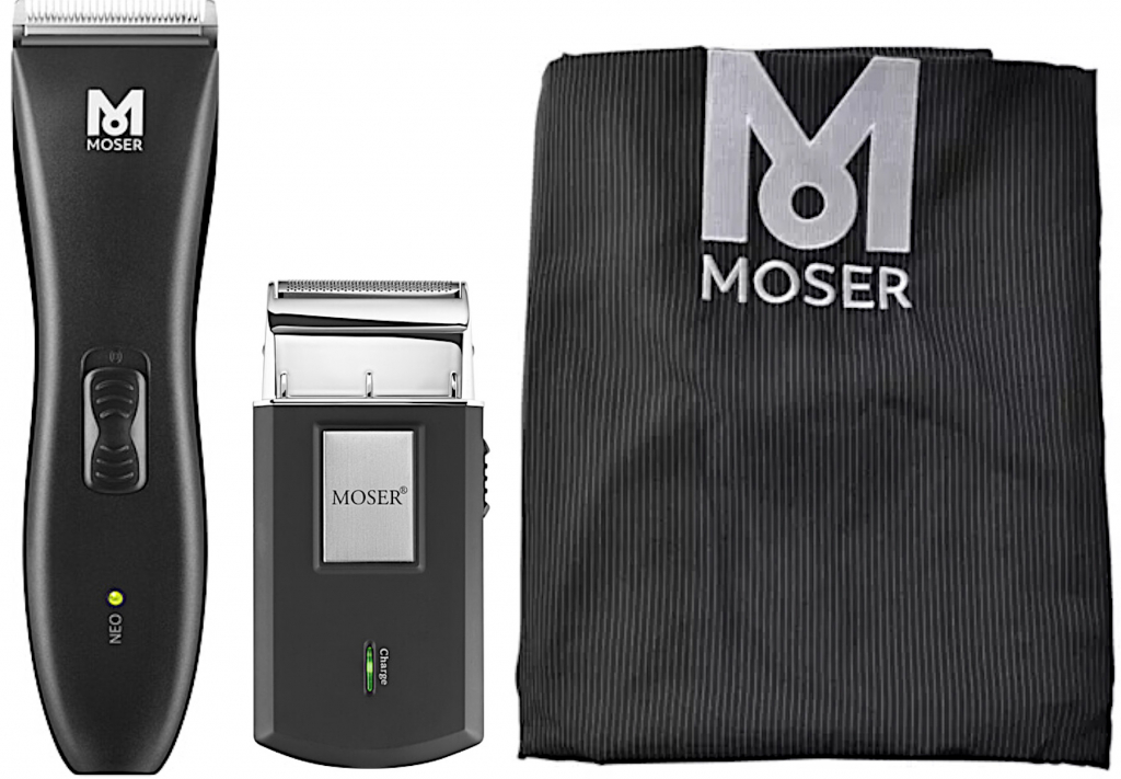 Moser 1886-0053 Neo Clipper + Moser Mobile Shaver + Moser Cape Moser 0092-6310