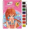 Omalovánky Winx Club s vodovými barvami a štětcem