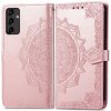 Peňaženkové puzdro Embossing Pattern Mandala Flower ružové – Samsung Galaxy A14 4G/5G