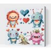 Vymalujsisam.sk Maľovanie podľa čísiel - Príšerky plné lásky Veľkosť: 50x50cm, Rám: Na kartónovej doske