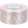 Stuha saténová bledoružová s bodkami 3,8 cm / 22,86 m