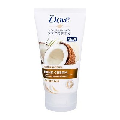 Dove Nourishing Secrets Restoring Ritual krém na suché ruce s kokosovým olejem a mandlovým mlékem 75 ml pro ženy