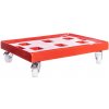 PK Group Vozík pod prepravky XL 800x600 2 otočné + 2 brzdené POR kolieska 125 mm Farba: červená