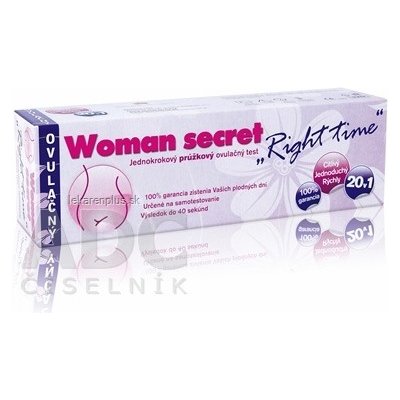 Woman secret RIGHT TIME ovulačný test prúžkový 20v1 (20 prúžkov) 1x20 ks