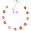Lamour LP0170 Ružovo-oranžový set náhrdelník + náušnice