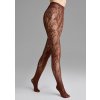 Sieťované pančuchy s kvetinovým vzorom CHARLY G001 Marilyn, Veľkosť 1/2, Farba Chocolatte