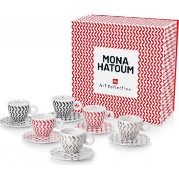 Illy Mona Hatoum porcelánové šálky s tanierikom 6 ks x 160 ml