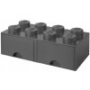 LEGO® úložný zásuvný box 8 18 x 25 x 50 cm sivá