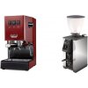 Gaggia Classic E24 BC, red + Stone Espresso Pebble, chrome