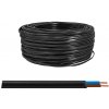 OMYp kábel 2x0,50 300 / 300V plochý čierny 100m.