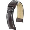 Remienok Hirsch Heavy Calf - hnedý - 20 mm - L – Štandardná dĺžka (doporučujeme) - 18 mm - Strieborná + 5 rokov záruka a darček ZADARMO