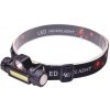 Solight LED čelové nabíjacie svietidlo, 3W + COB, 150lm + 60lm, Li-ion, USB WN32