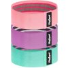 Set látkových cvičebných pásov - Mini Band M, 27-55 kg, 3 látkové pásy, REBEL ACTIVE