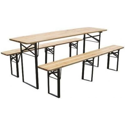 Slovakia Trend Strend Pro DORTMUND 802032 - pivný set stôl 220x70x75cm +2x lavica220x25x47cm. drevo/kov