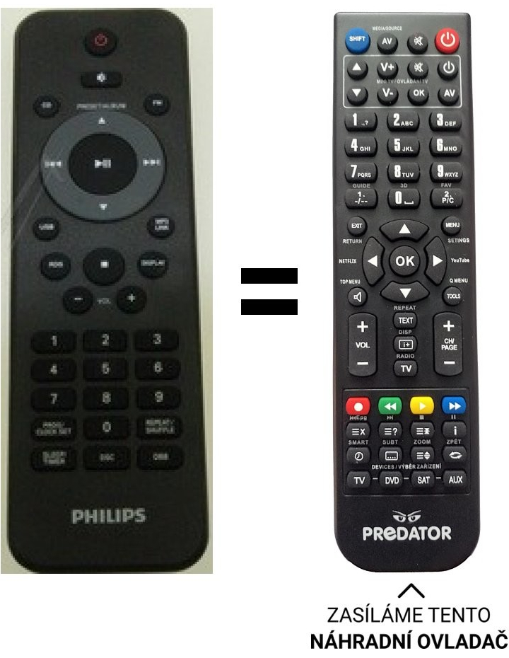 Diaľkový ovládač Predátor Philips 996510047316