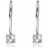 Šperky eshop - Strieborné náušnice 925 - okrúhle číre zirkóny na háčiku, 3 mm T3.8