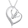Olivie Dva koníci v srdiečku - strieborný náhrdelník 4693 Ag 925; ≤3,8 g.