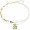 Swarovski Roztomilý pozlátený náhrdelník so Swarovski perlami Teddy 5669162