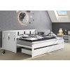 Rozkladacia posteľ BONDI biela s úložným priestorom, masív borovica