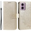 Peňaženkové puzdro Embossing Pattern Mandala Flower zlaté – Motorola Moto G85 5G