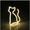 Polux LED Neónová nástenná dekorácia CAT LED/3W/3xAA USB žltá SA1988 + záruka 3 roky zadarmo + záruka 3 roky zadarmo