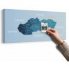 Obraz na korku elegantná mapa Slovenska v modrom
