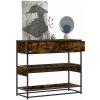 vidaXL Konzolový stolík dymový dub 90x35x80 cm kompozitné drevo