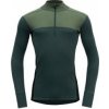 Devold Lauparen Merino 190 Zip Neck Man forest/woods/black S; Zelená triko