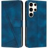 Peňaženkové kožené puzdro Triangle na Samsung Galaxy S24 Ultra 5G - Modrá