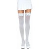 Leg Avenue Nylonové pančuchy s mašličkou biele One Size
