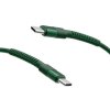 MobilNET KAB-0254-TYP-TYPEC Dátový a nabíjací pletený USB-CUSB-C, 3A, 60W, 1m, zelený