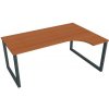 Hobis Pracovný stôl UNI O, ergo, ľavý, 180x75,5x120 cm, čerešňa/čierna