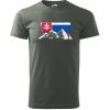 Slovenské hory - Klasické pánske tričko vyššej gramáže - 3XL ( Tm. bridlica (šedozelená) )