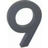 Domové číslo 3D „9“, 100 mm, hliník, matný antracit, RN.100LV.9.AL.AM.3D