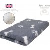 DRYBED Premium Vet Bed Paws & Bones šedý 100 x 75 cm