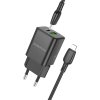 Borofone BN14 Rýchla nabíjačka vrátane dátového kábla Lightning Dual 30W čierna
