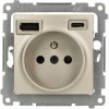 Kontakt Simon 1-zásuvka s USB C+A Simon54 PREMIUM/NATURE SS 2,1A zlatá DGZ1ZUSB2CA.01/44
