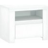 Nočný stolík 1S, biely lesk, LINDY