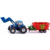 Siku Farmer traktor New Holland s předním nakladačem a vlekem 1:50
