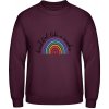 AWDis Mikina - Dúha s nápisom - Beautiful like a rainbow - Purpurovočervená - XXL - Pánske